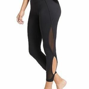 Athleta legging- mesh side- keyhole ankle- black  small
